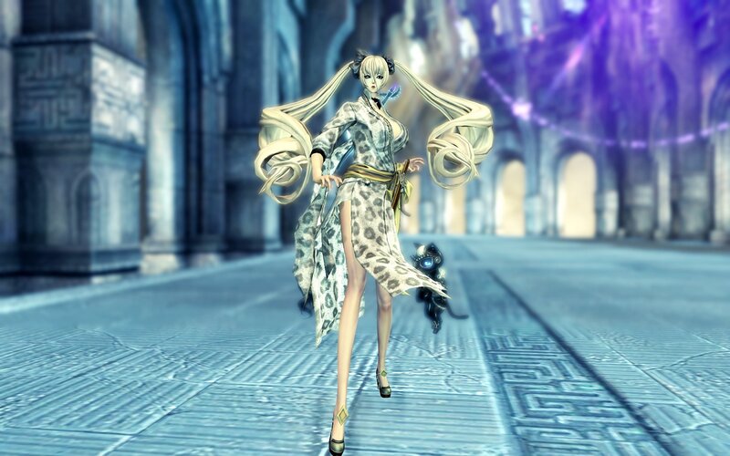 Female Character with Long Hair — Blue, Dramatic, 3d Render