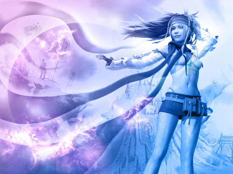 Female Character with Long Hair — Purple