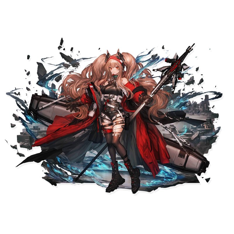 Female Character with Long Hair — Red, Dramatic