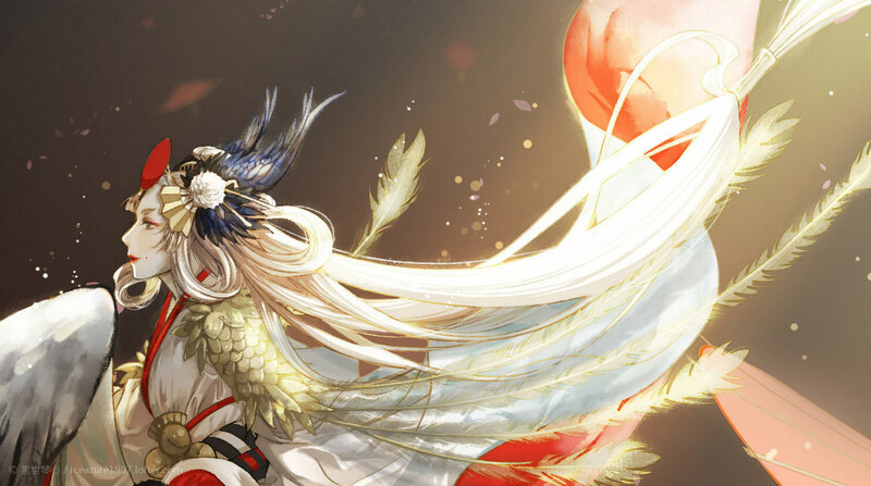 Female Character with Long Hair — White, Dramatic, Digital Art