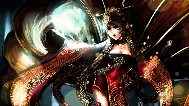 female character with magic