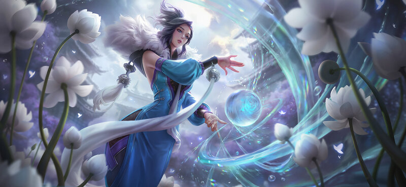 Female Character with Magic — Blue, Serene