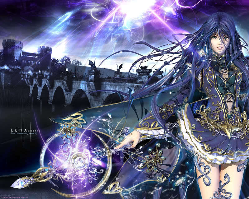 Female Character with Magic — Purple