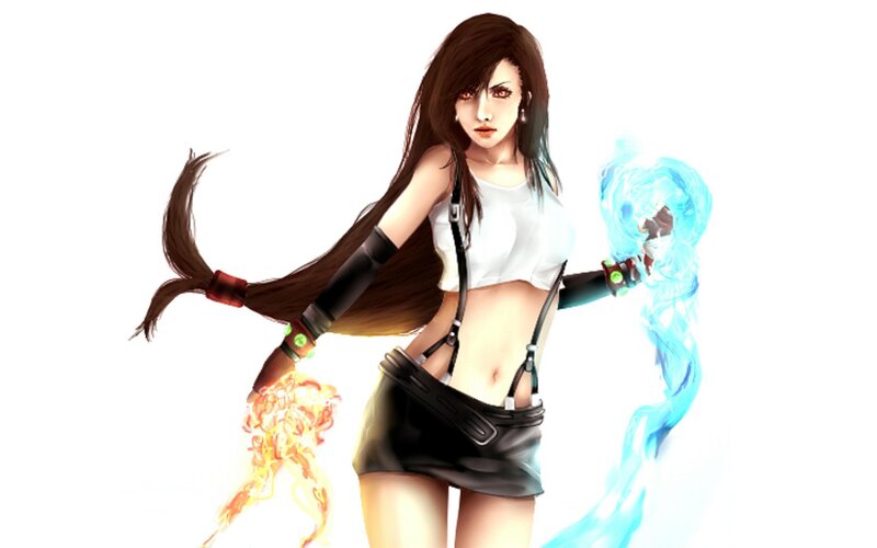 Female Character with Magic — White