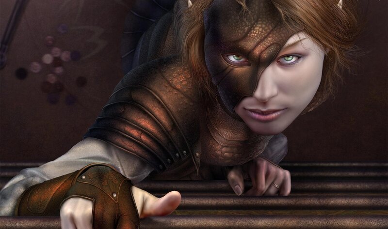 Female Character with Mask