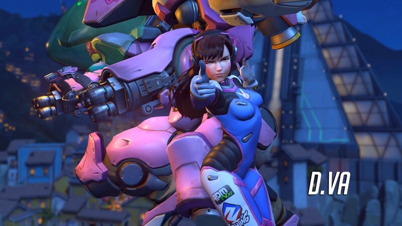 Female Character with Mech — Blue, Confident
