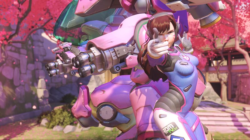 Female Character with Mech — Pink