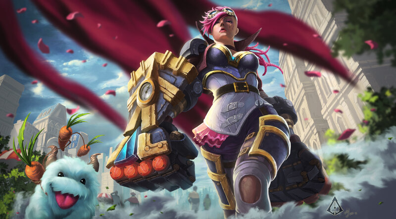 Female Character with Mechanical Arm — Purple, Dramatic