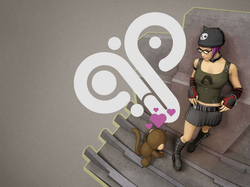 Female Character with Monkey