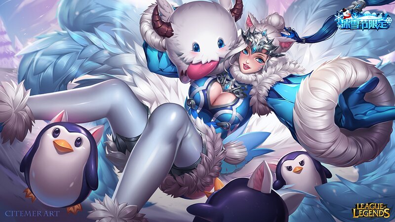 Female Character with Penguins