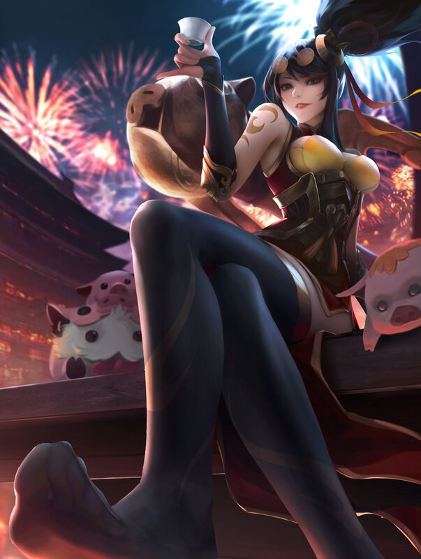 Female Character with Pig Toys