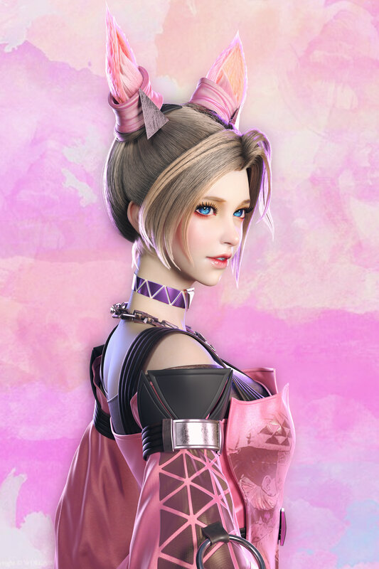 Female Character with Pink Ears