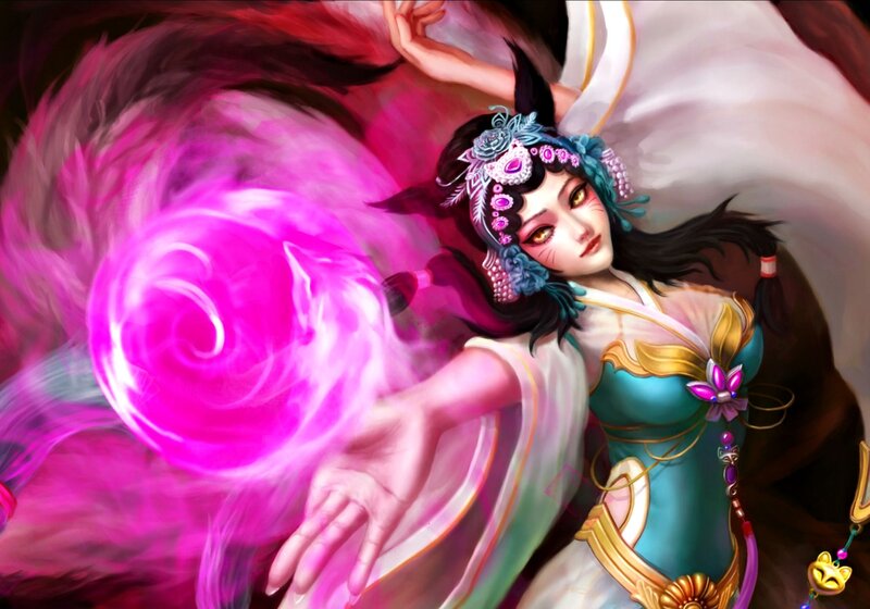 Female Character with Pink Energy — Dramatic, Digital Art, Energy Sphere