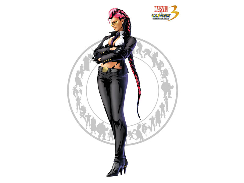 Female Character with Pink Hair — Black