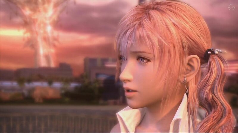Female Character with Pink Hair — Dramatic, Sunset