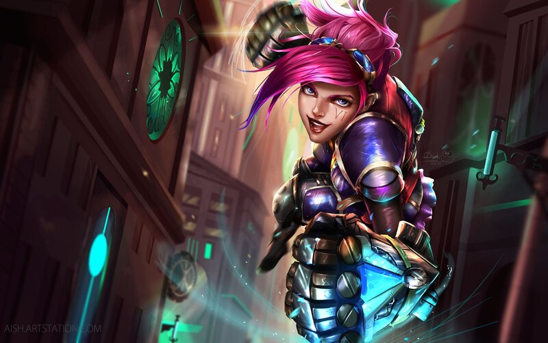 Female Character with Pink Hair — Energetic