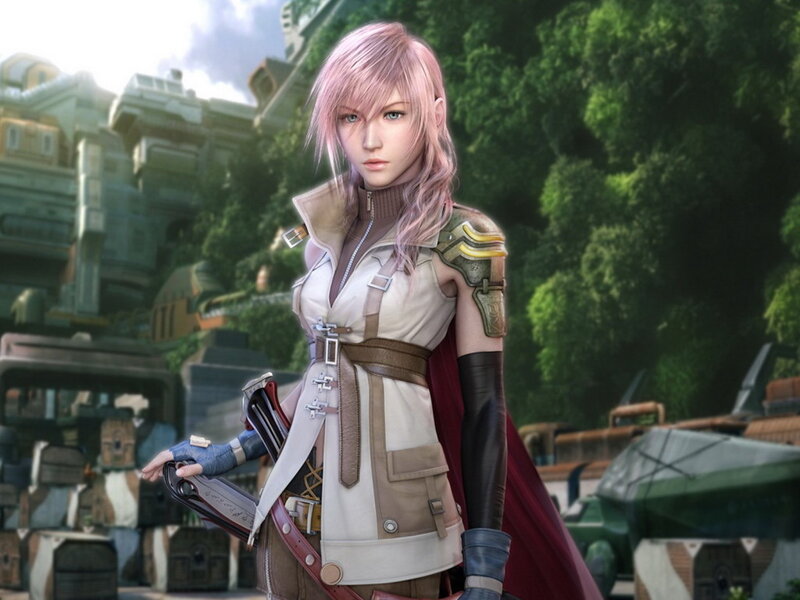 Female Character with Pink Hair — Serious
