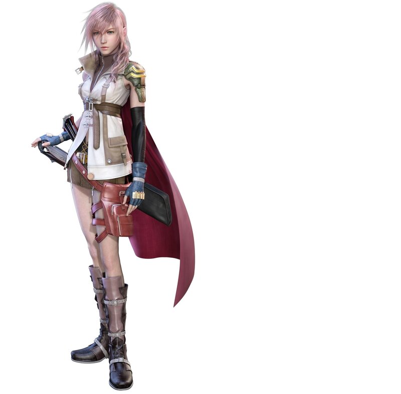 Female Character with Pink Hair — White