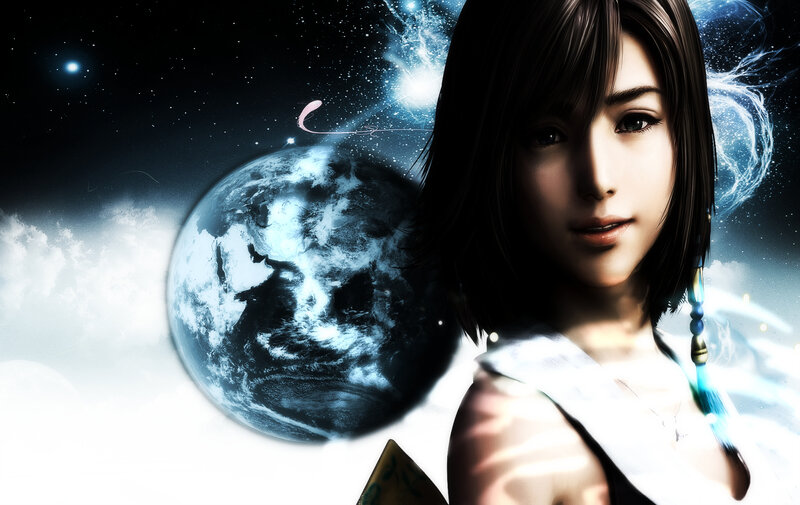 Female Character with Planet