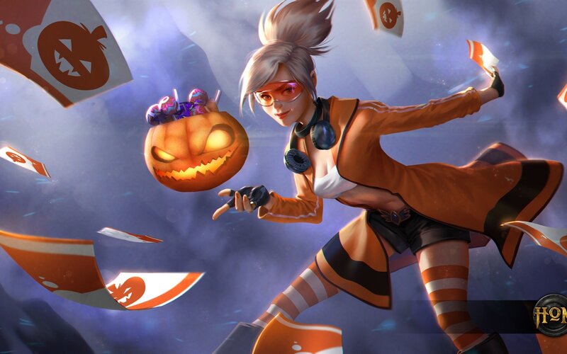 Female Character with Pumpkin