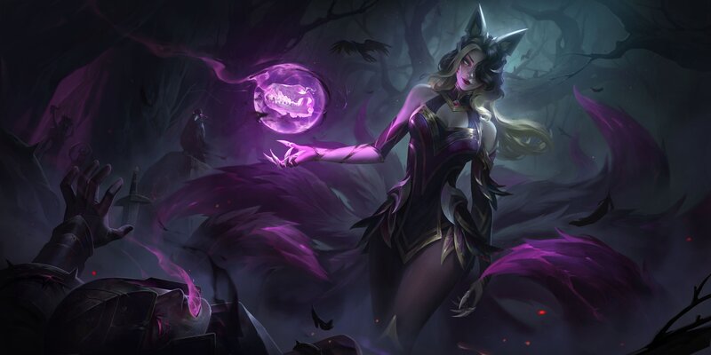 Female Character with Purple Energy — Dramatic, Dark, Night