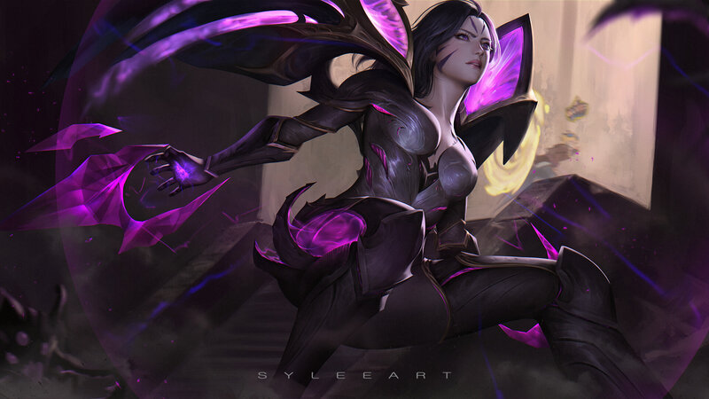 Female Character with Purple Energy — Dramatic, Digital Art, Purple Energy, Armor
