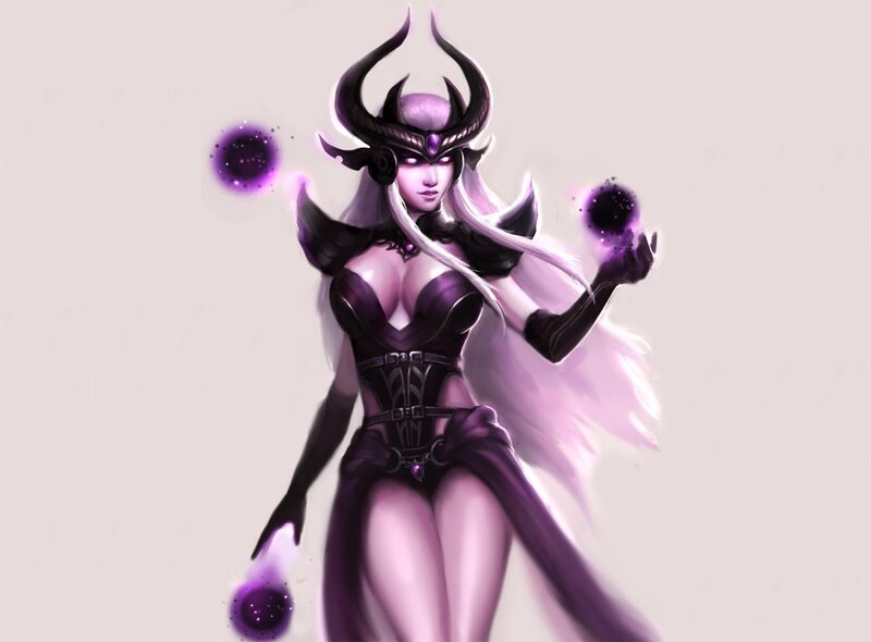 Female Character with Purple Energy — Dramatic, Digital Art, Purple Energy Balls