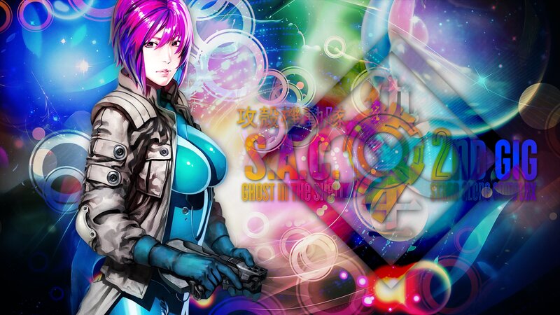 Female Character with Purple Hair — Blue