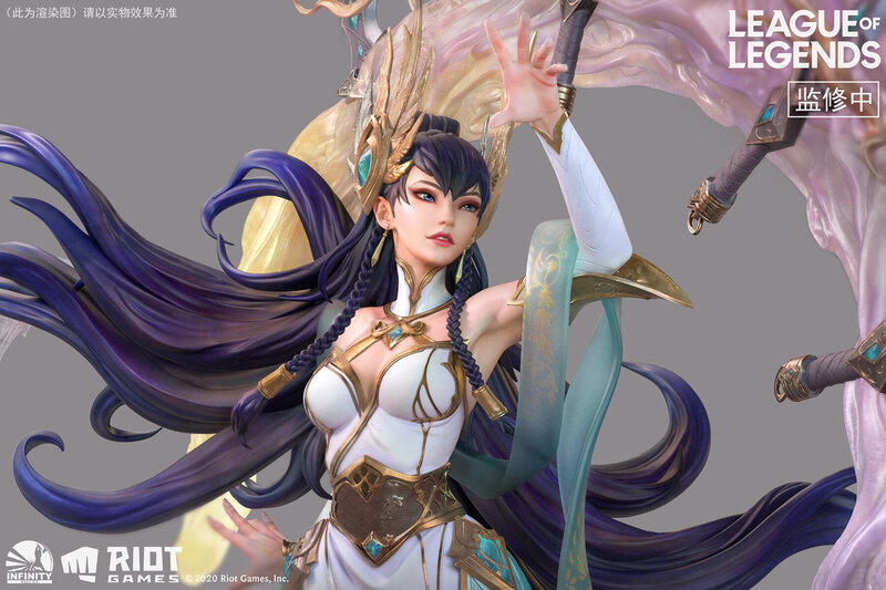 Female Character with Purple Hair — Dramatic, 3d Render, Sword, Armor