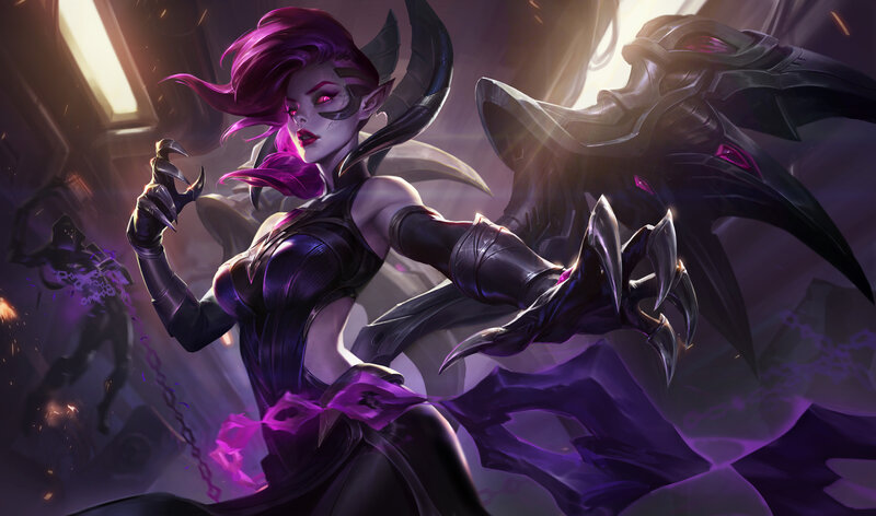 Female Character with Purple Hair — Dramatic, Digital Art, Purple Energy, Claws