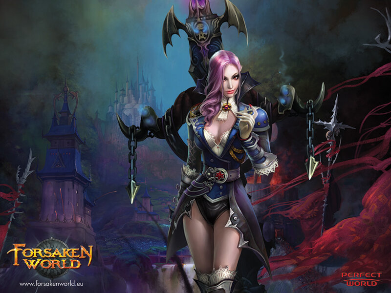 Female Character with Purple Hair — Dramatic, Night