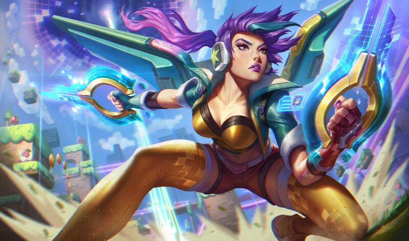 Female Character with Purple Hair — Energetic