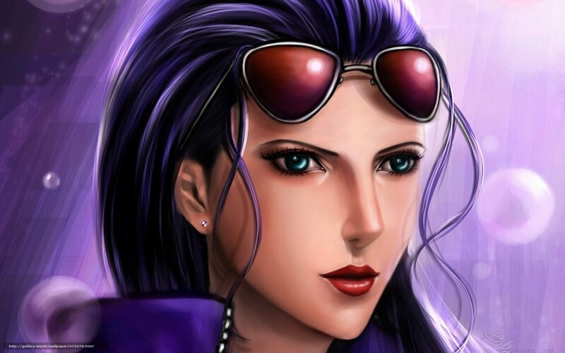 female character with purple hair
