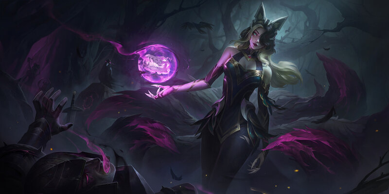 Female Character with Purple Magic — Dramatic, Dark
