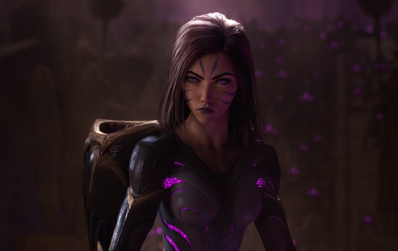 Female Character with Purple Markings