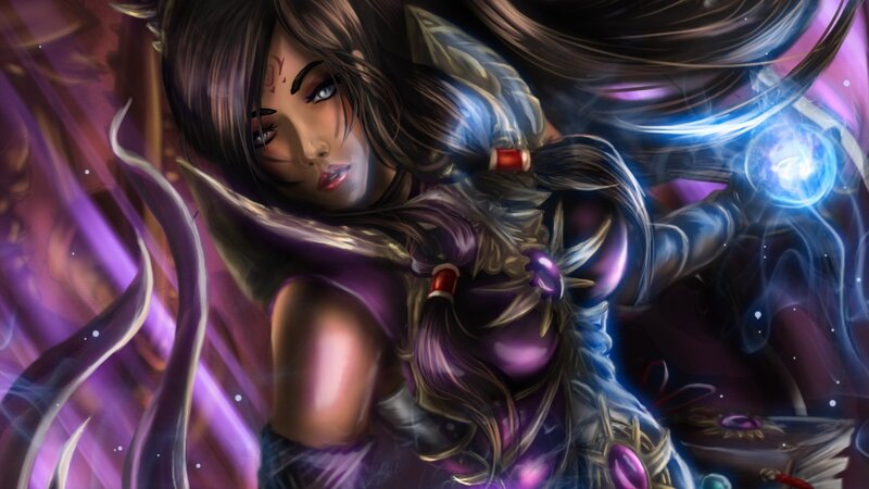 Female Character with Purple Outfit