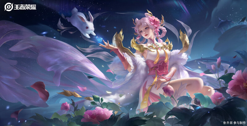 Female Character with Rabbit — Purple