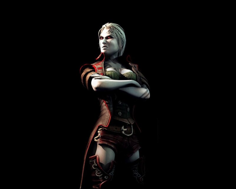 Female Character with Red Eyes — Black, Dramatic, 3d Render