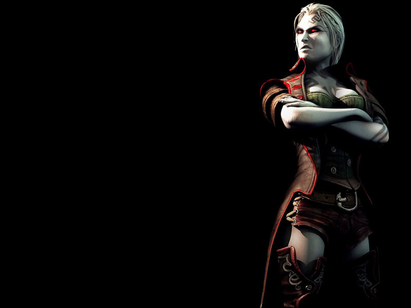 Female Character with Red Eyes — Black