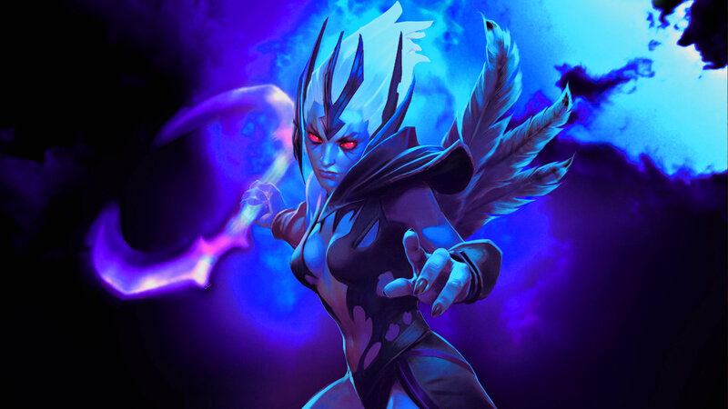 Female Character with Red Eyes — Blue