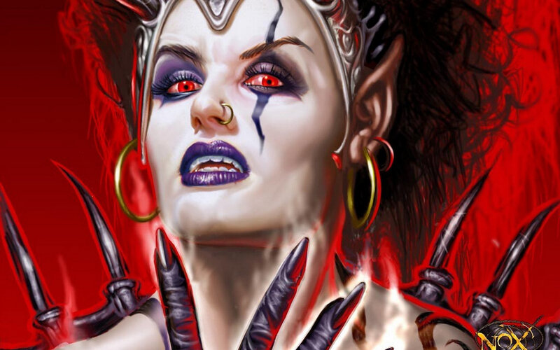 Female Character with Red Eyes — Dramatic
