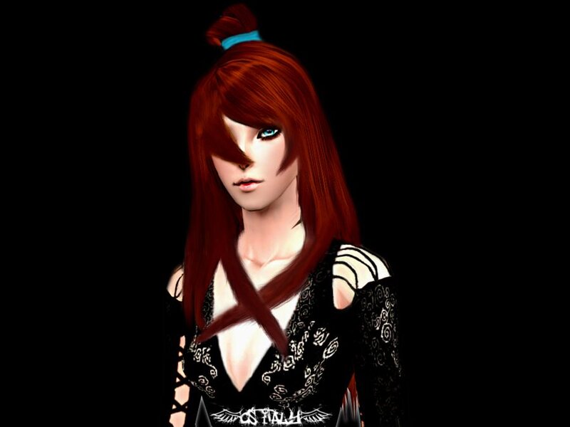 Female Character with Red Hair — Black, Dramatic