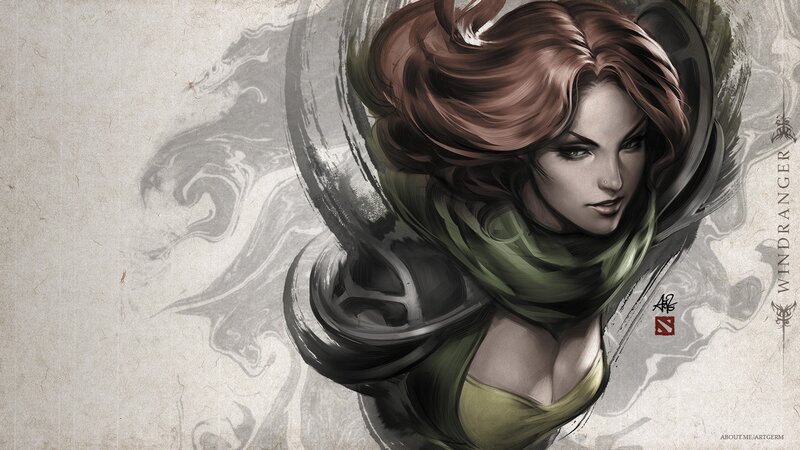 Female Character with Red Hair — Brown, Dramatic, Digital Art