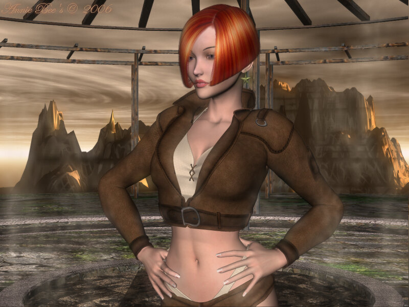 Female Character with Red Hair — Brown