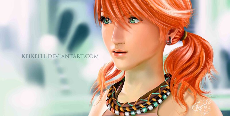 Female Character with Red Hair — Orange