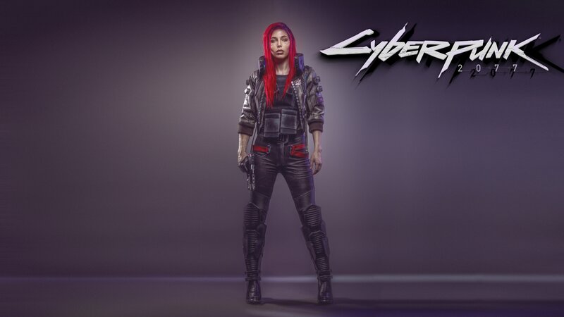 Female Character with Red Hair — Purple, Dramatic, 3d Render