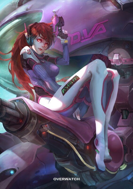 Female Character with Red Hair — Purple, Dramatic