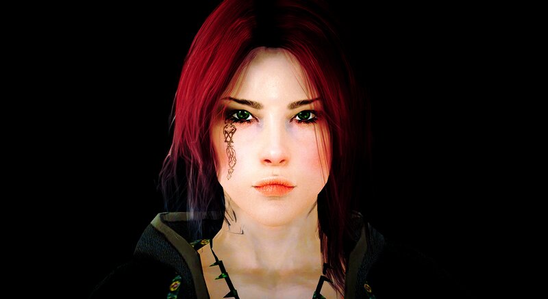 Female Character with Red Hair — Serious