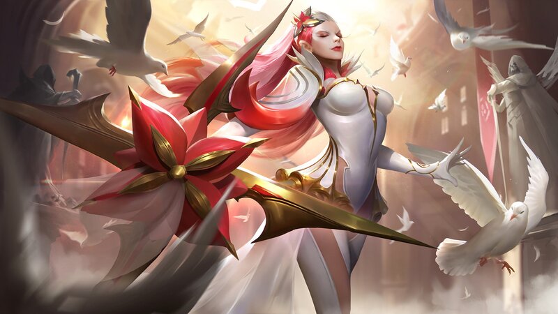 Female Character with Red Hair — White, Serene