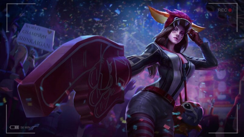Female Character with Red Shield